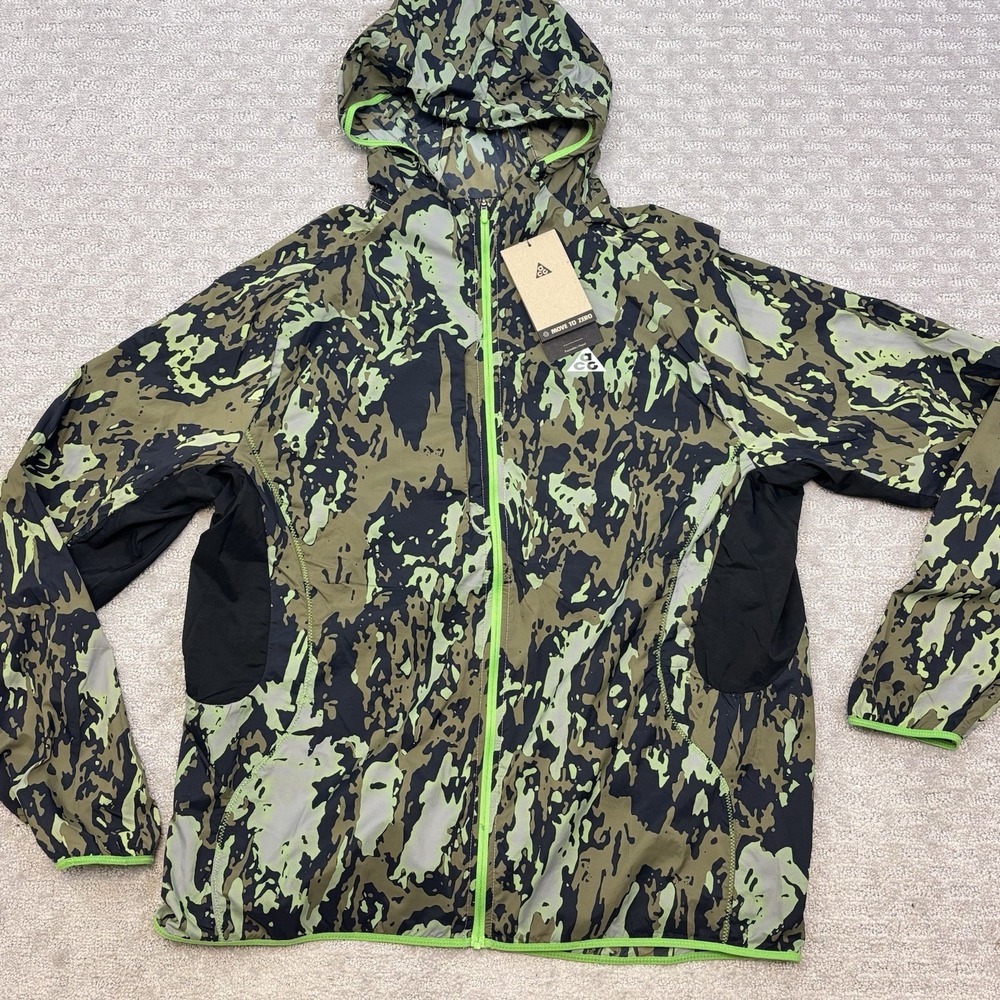 Nike ACG Trail Running Jacket Grey/Black/Green/White IF2171-009 Men's Medium